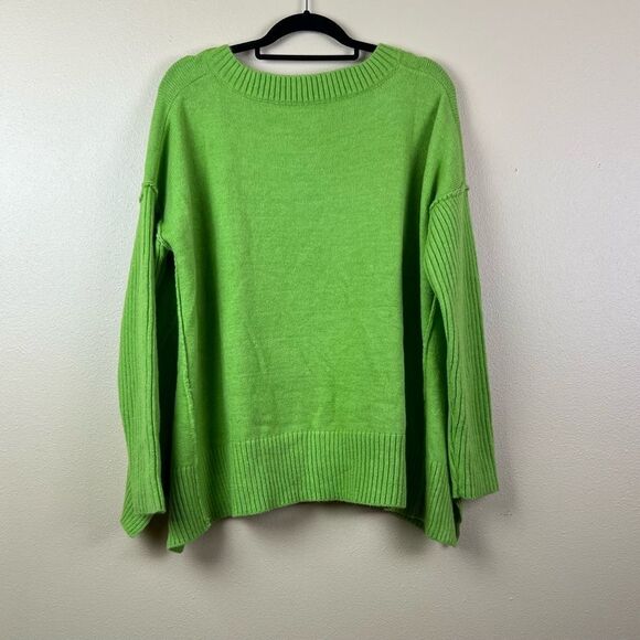 Sweater Oversized Pullover Green Lime Size S - Picture 2 of 6